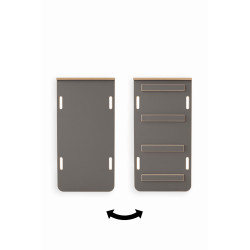Toboggan Montessori bois & mur d'escalade 2-en-1 gris