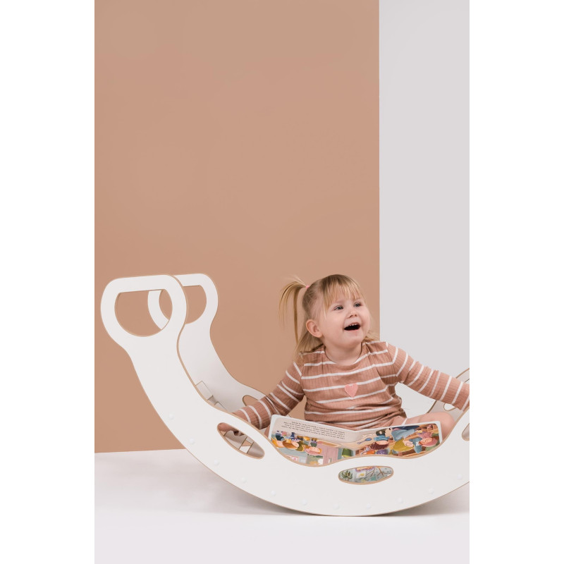 Balançoire Montessori XXL en bois avec poignées