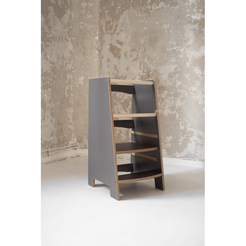 Tour d'apprentissage Montessori bois gris – Aide culinaire