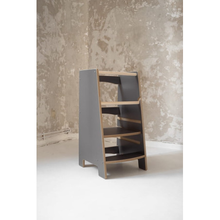 Tour d'apprentissage Montessori bois gris – Aide culinaire