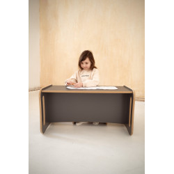 Table et chaise 2-en-1 enfant Montessori en bois - Gris — photo 8