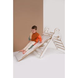 Échelle de Pikler Montessori avec grand toboggan en bois pour enfant — photo 4