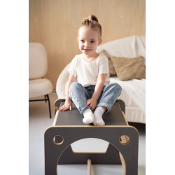 Cube d'activité Montessori en bois - Gris — photo 4