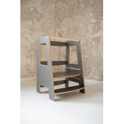Tour d'apprentissage Montessori double en bois - Grise — photo 2