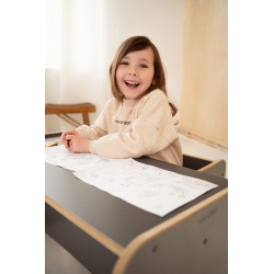 Chaise et Table 2-en-1 Montessori en bois - Gris — photo 5
