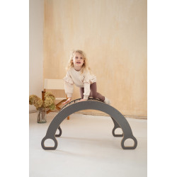 Balançoire Montessori en bois avec toboggan XXL - Grise — photo 8
