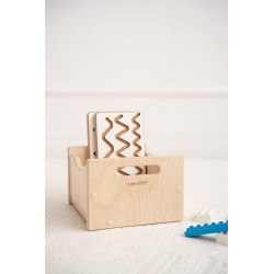 Boîte de rangement jouets Montessori en bois naturel