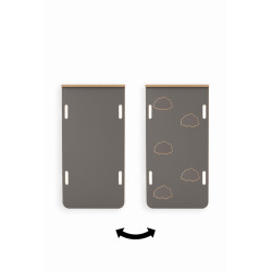 Toboggan Montessori bois et mur escalade - Gris (L)