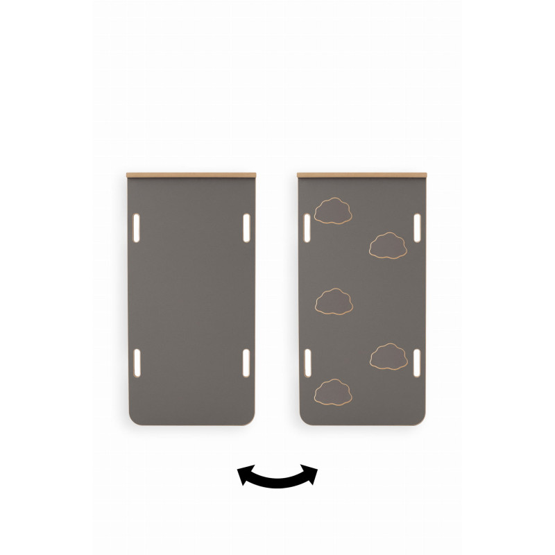 Toboggan Montessori bois et mur escalade - Gris (L)