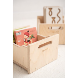 Boîte de rangement jouets Montessori en bois naturel — photo 4