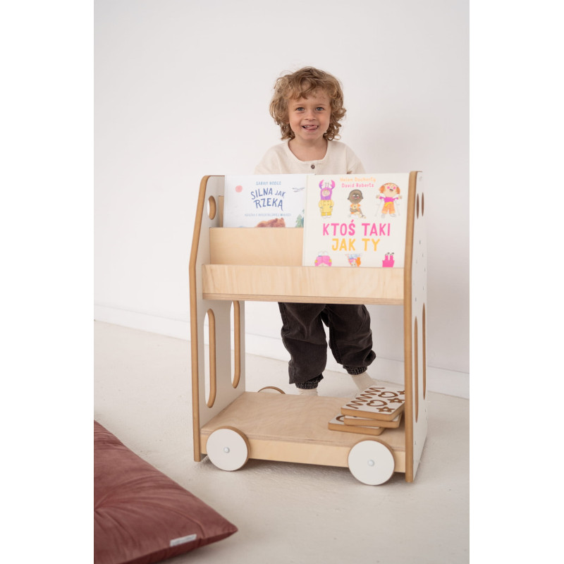 Étagère bibliothèque Montessori en bois pour enfant
