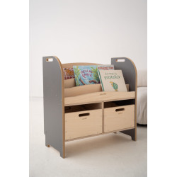 Étagère bibliothèque Montessori en bois - Grise — photo 7