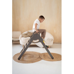 Mur d'escalade Montessori en bois avec rampe - Gris — photo 8