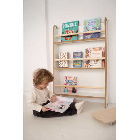 Bibliothèque murale Montessori enfant en bois étroit - SLIM