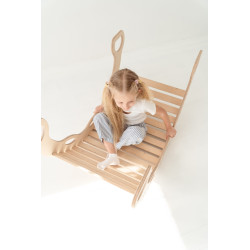 Culbuto Montessori XXL en bois naturel avec poignées — photo 3