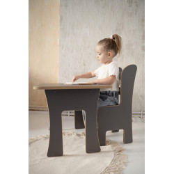 Table enfant Montessori en bois grise — photo 4