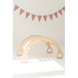 Culbuto Montessori XXL en bois naturel avec poignées — photo 4