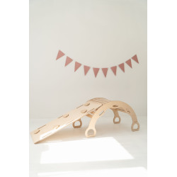 Balançoire Montessori en bois XXL avec toboggan Nuages - Naturel — photo 4