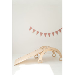 Culbuto Montessori en bois XXL avec poignées et toboggan en échelle - Naturel — photo 7
