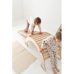 Balançoire Montessori XXL en bois avec toboggan - Naturel — photo 5