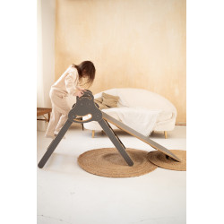 Pikler Montessori en bois avec toboggan XXL - Gris nuages — photo 5