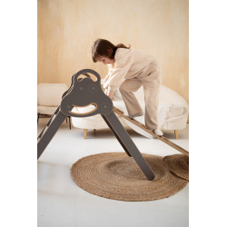 Échelle Pikler Montessori en bois avec rampe – Grande taille grise — photo 4