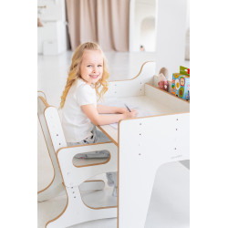 Bureau et chaise enfant Montessori réglables en bois — photo 4