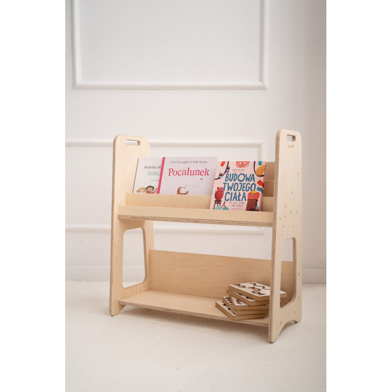 Étagère bibliothèque Montessori en bois pour enfant - Taille L