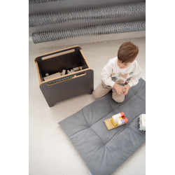 Coffre de rangement Montessori en bois pour livres - Gris — photo 2