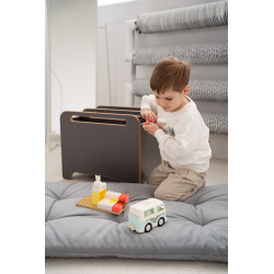 Coffre de rangement Montessori en bois pour livres - Gris — photo 4