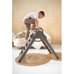 Échelle Pikler Montessori en bois avec rampe – Grande taille grise — photo 8