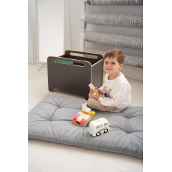 Coffre de rangement Montessori en bois pour livres - Gris — photo 5