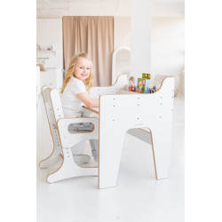 Bureau et chaise enfant Montessori réglables en bois — photo 8