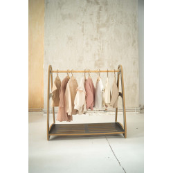 Armoire Montessori en bois avec cintres - Grise — photo 2