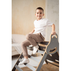 Mur d'escalade Montessori en bois – Gris — photo 4