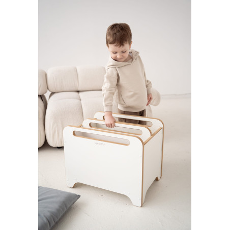 Coffre de rangement Montessori en bois pour livres et jouets