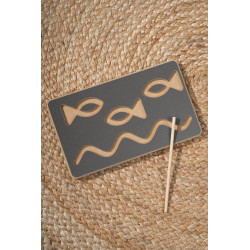 Tablette graphomotrice Montessori AQUA en bois - Grise