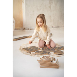 Tablettes graphomotrices Montessori en bois gris (6 pièces) — photo 4