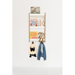Étagère murale livres Montessori en bois pour enfant - Blanc et naturel — photo 2