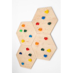 Mur d'escalade Montessori en bois hexagonal modulable — photo 2