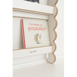Étagère murale Montessori en bois pour livres - Blanc et naturel, grande — photo 3