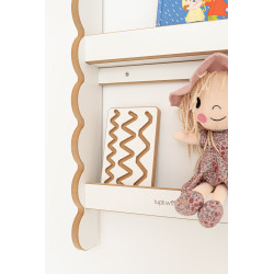 Étagère murale Montessori pour livres en bois - Blanc et naturel — photo 3