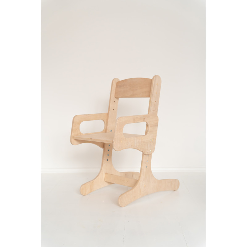 Chaise enfant réglable Montessori en bois naturel
