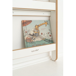Étagère murale Montessori en bois pour livres d'enfants - Blanc et naturel — photo 3