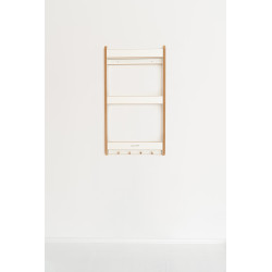 Étagère murale livres Montessori enfant en bois - Blanche et naturelle