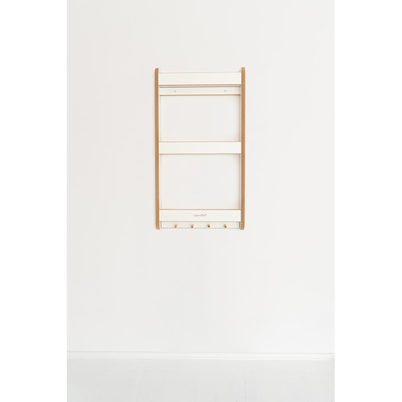 Étagère murale livres Montessori enfant en bois - Blanche et naturelle