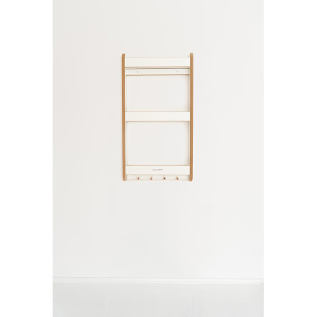 Étagère murale livres Montessori enfant en bois - Blanche et naturelle