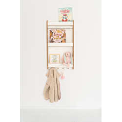 Étagère murale livres Montessori enfant en bois - Blanche et naturelle — photo 2