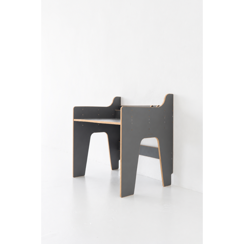 Bureau enfant Montessori réglable en bois - Gris