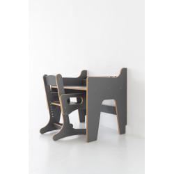 Bureau enfant Montessori réglable en bois - Gris — photo 2